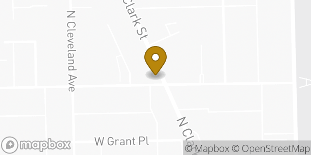 Map showing the location of Dunkin' in Chicago, IL 60614