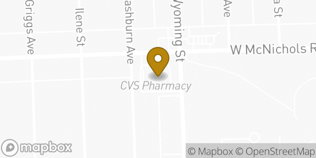 Map showing the location of CVS Pharmacy in Detroit, MI 48221