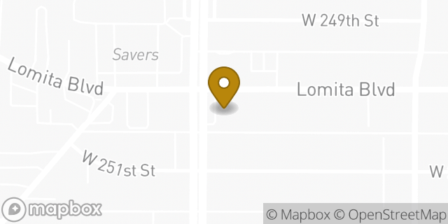 Map showing the location of Starbucks in Harbor City, CA 90710