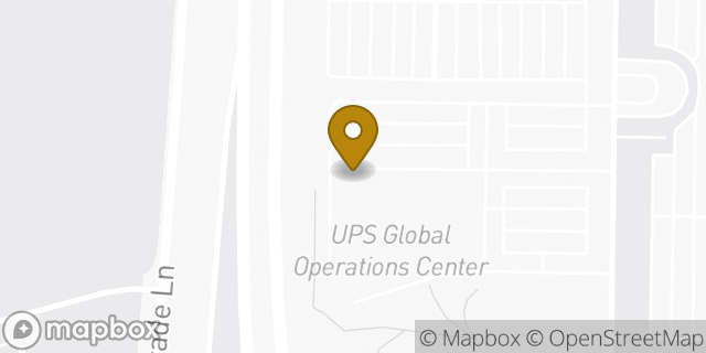 Map showing the location of UPS Global Operations Center in Louisville, KY 40213