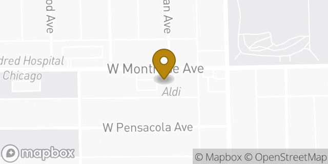 Map showing the location of Aldi in Chicago, IL 60618