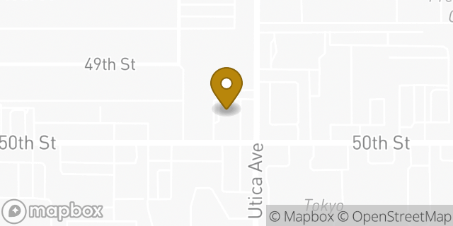 Map showing the location of 50th & Utica in Lubbock, TX 79414