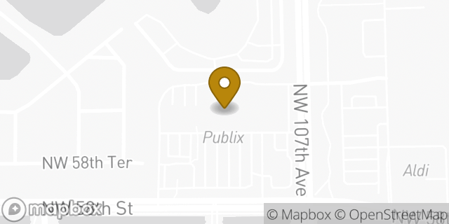 Map showing the location of Publix in Doral, FL 33178