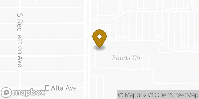 Map showing the location of Starbucks in Fresno, CA 93727