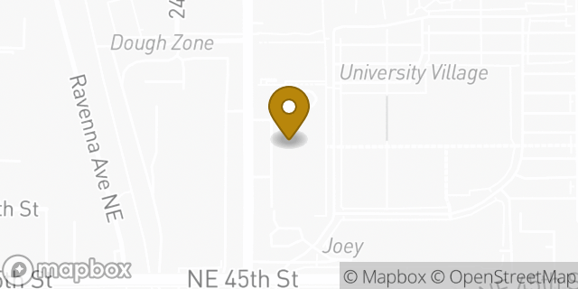 Map showing the location of Bank of America Financial Center & Walk-Up ATM | University Village in Seattle, WA 98105