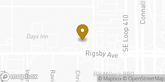 Map showing the location of Rigsby & Semlinger in San Antonio, TX 78222