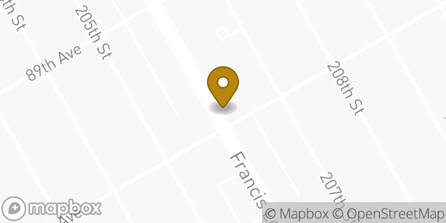 Map showing the location of Amazon Locker - Glow in Jamaica, NY 11427