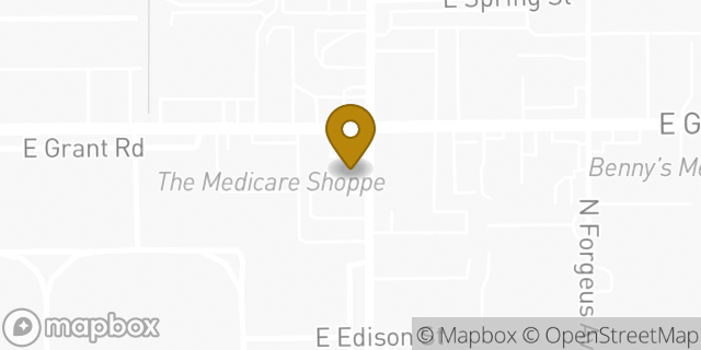 Map showing the location of Amazon Locker - Glimmer in Tucson, AZ 85719