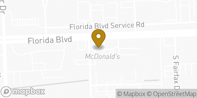 Map showing the location of McDonald's in Baton Rouge, LA 70806
