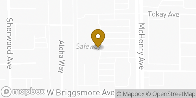 Map showing the location of Starbucks in Modesto, CA 95350