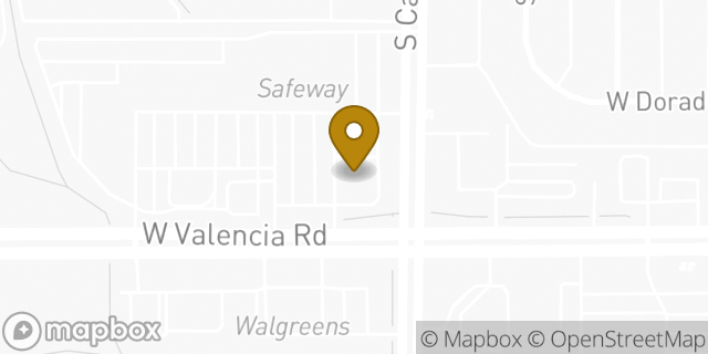Map showing the location of Chase Bank in Tucson, AZ 85746