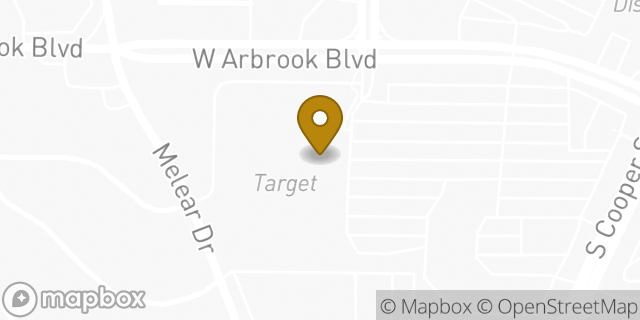 Map showing the location of Starbucks in Arlington, TX 76015