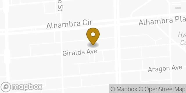 Map showing the location of WeWork in Coral Gables, FL 33134