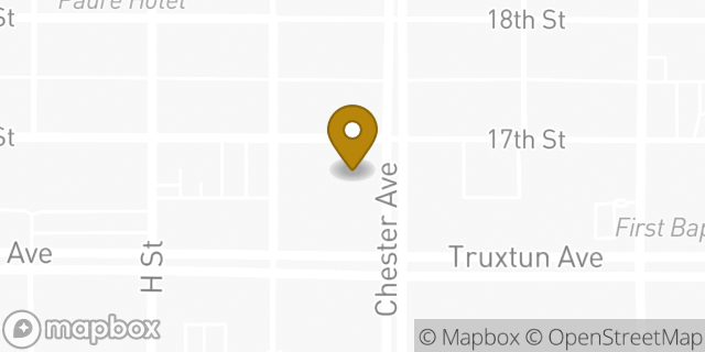 Map showing the location of Chase Bank in Bakersfield, CA 93301