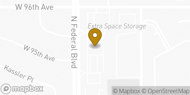 Map showing the location of AutoZone in Denver, CO 80260