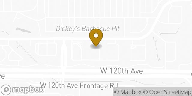 Map showing the location of Subway in Broomfield, CO 80020