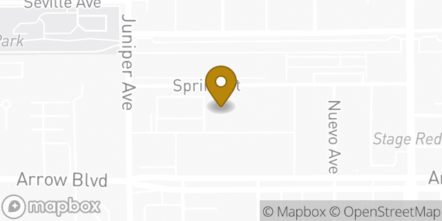 Map showing the location of The American Legion in Fontana, CA 92335