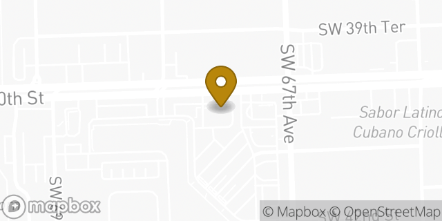Map showing the location of Starbucks in Miami, FL 33155