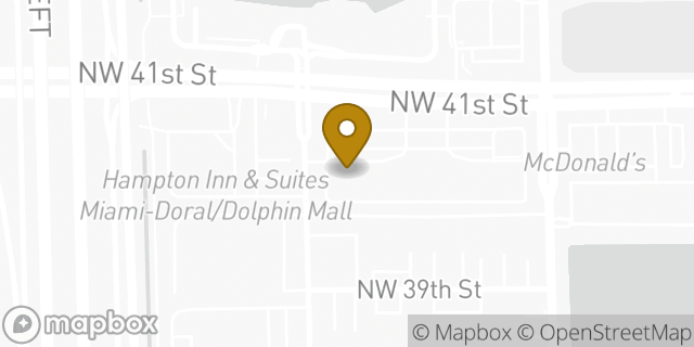 Map showing the location of Dunkin' in Doral, FL 33178
