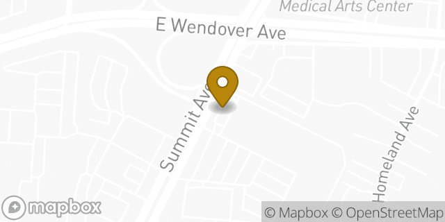 Map showing the location of Subway in Greensboro, NC 27405