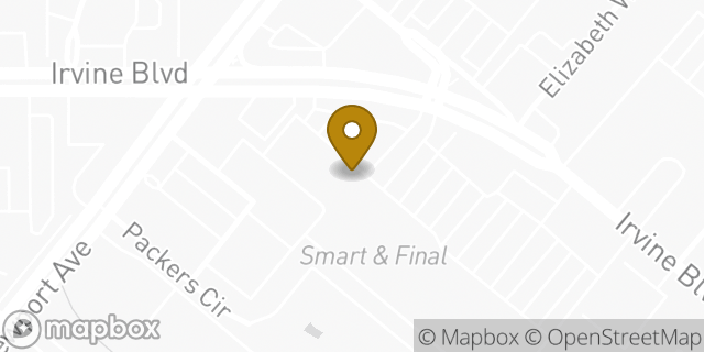 Map showing the location of Amazon Locker - hamburgers in Tustin, CA 92780