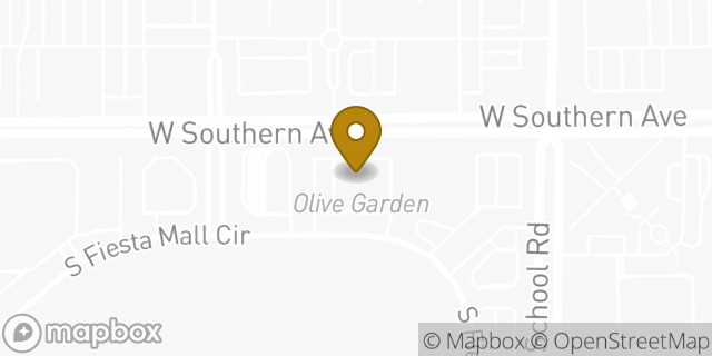 Map showing the location of Olive Garden in Mesa, AZ 85202