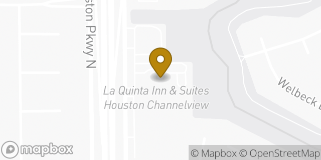 Map showing the location of La Quinta Inn and Suites in Houston, TX 77015