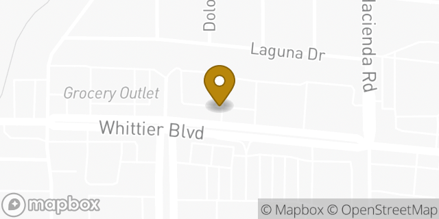 Map showing the location of Starbucks Coffee Company in La Habra, CA 90631