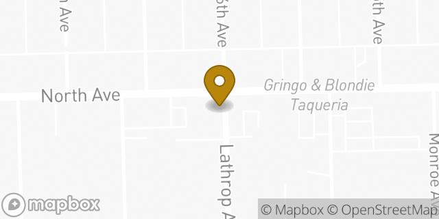 Map showing the location of Starbucks in Elmwood Park, IL 60707