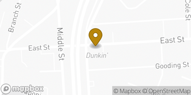 Map showing the location of Dunkin' in Pawtucket, RI 02860