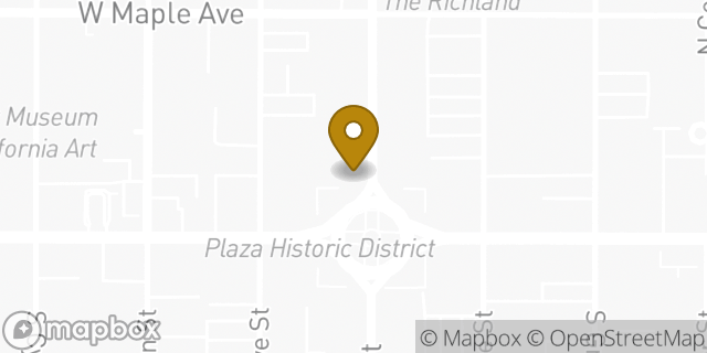 Map showing the location of Chase Bank in Orange, CA 92866