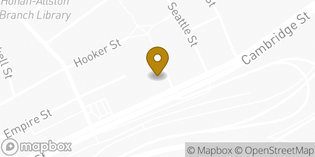 Map showing the location of Budget Rent A Car in Allston, MA 02134