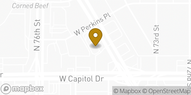 Map showing the location of McDonald's in Milwaukee, WI 53216