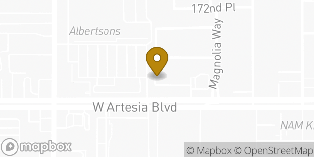 Map showing the location of Baskin-Robbins in Gardena, CA 90248