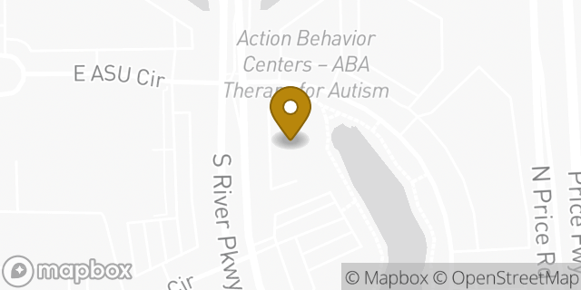 Map showing the location of Bright Horizons Family Center in Tempe, AZ 85284