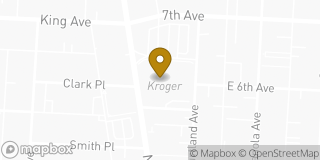 Map showing the location of ATM Kroger in Columbus, OH 43201
