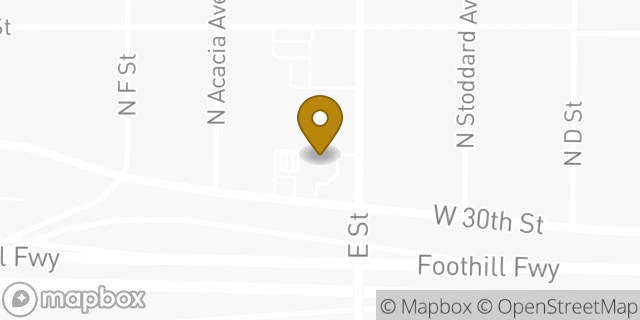 Map showing the location of Amazon Locker - Boyfriend in San Bernardino, CA 92405