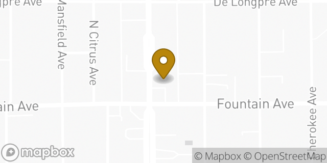 Map showing the location of AutoZone in Los Angeles, CA 90028