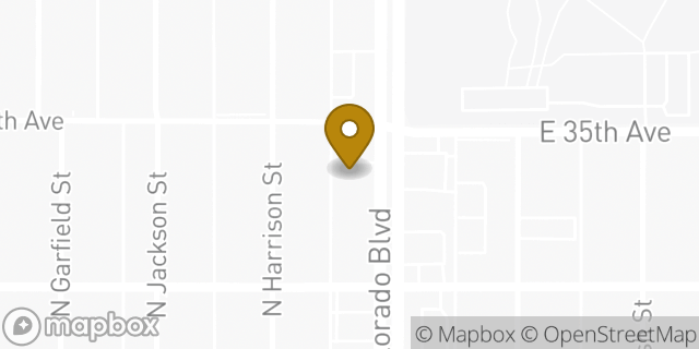 Map showing the location of 7-Eleven in Denver, CO 80205