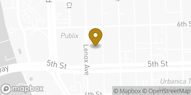 Map showing the location of Starbucks in Miami Beach, FL 33139