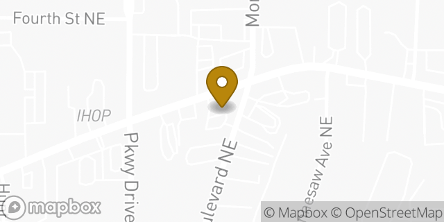 Map showing the location of Dunkin Donuts in Atlanta, GA 30308