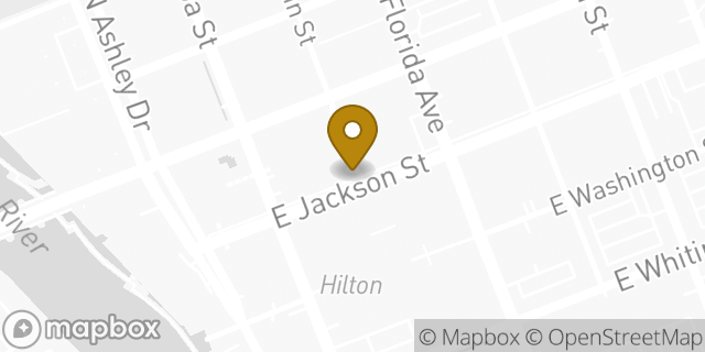 Map showing the location of Chase Bank in Tampa, FL 33602