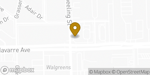 Map showing the location of Chase Bank in Oregon, OH 43616