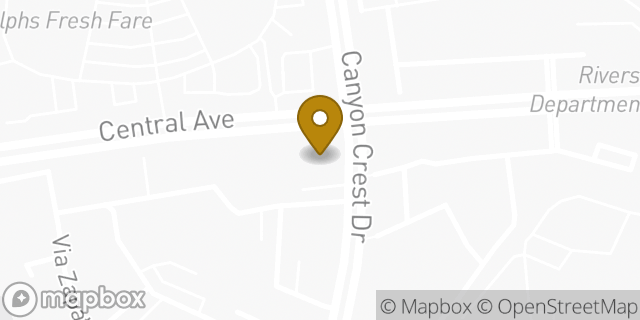 Map showing the location of Canyon Crest KinderCare in Riverside, CA 92507