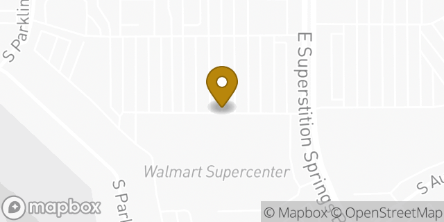 Map showing the location of Walmart Supercenter in Mesa, AZ 85206