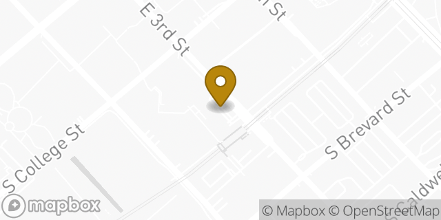 Map showing the location of Budget Car Rental in Charlotte, NC 28202