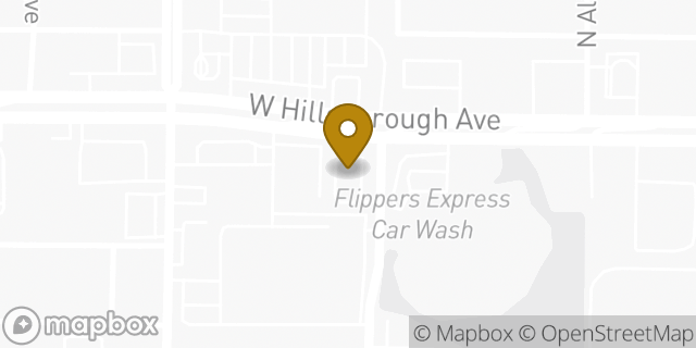 Map showing the location of Dunkin' in Tampa, FL 33603