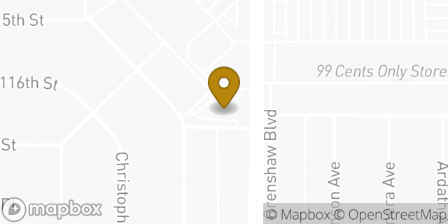 Map showing the location of Bank of America in Inglewood, CA 90303