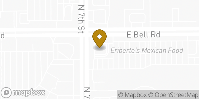 Map showing the location of Chase Bank in Phoenix, AZ 85022