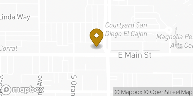 Map showing the location of Starbucks in El Cajon, CA 92020